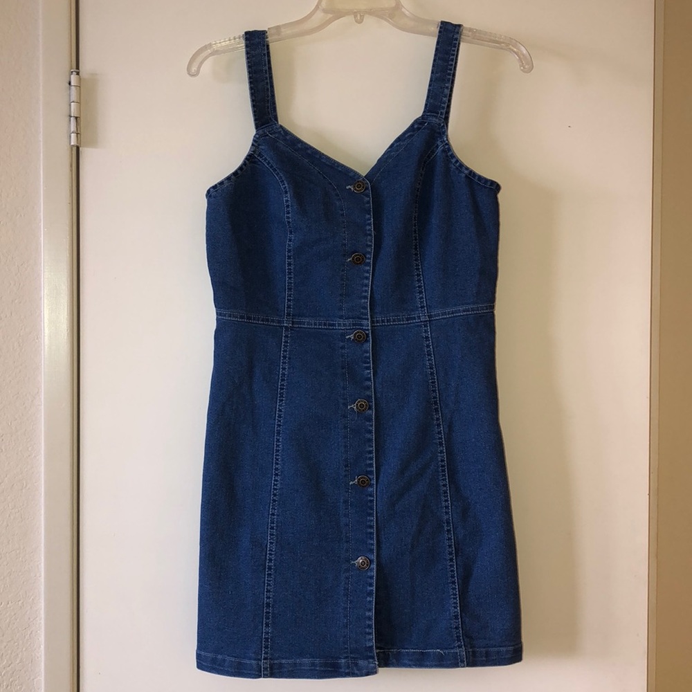 Denim button up dress